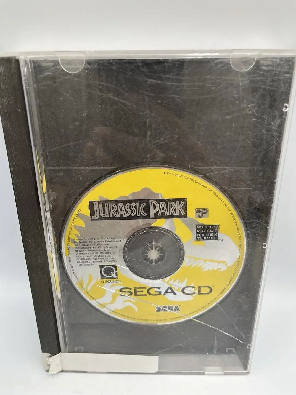 Jurassic Park Sega CD game w/ Case & Disc - Tested